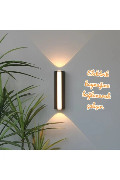 ECONA ECONA 3000K Günışığı 12 Watt Led Aplik, İç ve Dış Mekan Duvar Aplik, Modern Armatür, Teras, Balkon Aplik ürün görseli 1