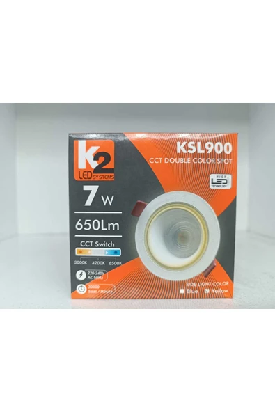 K2 K2 Kendal KSL900 7W Cct Çift Renk Spot Dış Renk Sarı ürün görseli 1