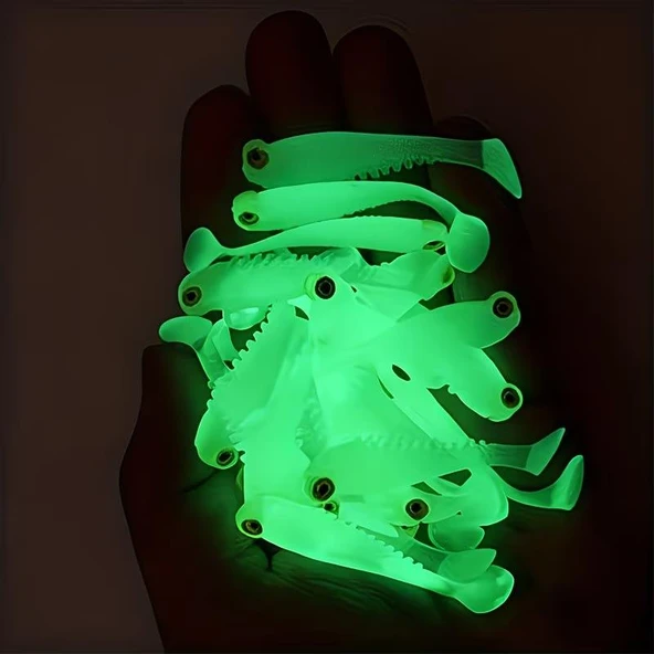 Valkyrie 20 Adet Fosforlu Silikon Balık Yemi 5cm – Gece Parlayan Glow Yapay Yem (Soft Lure) ürün görseli 1