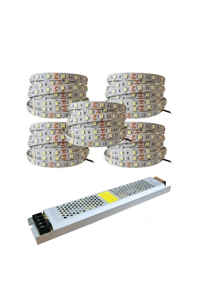 GARRA GARRA Yüksek Işık 25 Metre 3 Cipli Beyaz Şerit Led Ve 33 Amper Led Trafosu Metrede 60 Led ürün görseli 1