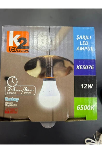 Panco Panco Şarjlı Led Ampul12W 900 LM Beyaz Elektrik Kesilince De Yanar Şarjlı 1adet Çift Pilli 2400mAh ürün görseli 1
