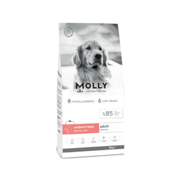 Molly Hipoalerjenik Düşük Tahıllı Somonlu Orta ve Büyük Irk Yetişkin Köpek Maması 15 Kg ürün görseli 1