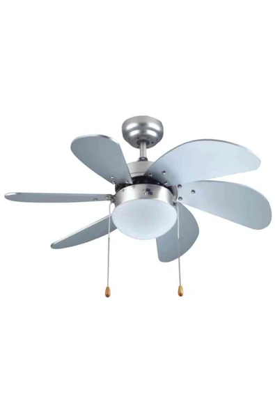 Vanti Vanti 6 Kanatlı Gümüş Renk Dekoratif Tavan Latörü 60w Kcf282 ürün görseli 1
