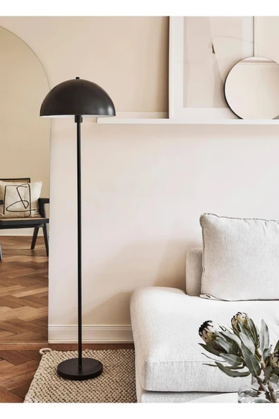 Fico Home Modern Tasarım Moritz Dekoratif Lambader Ayaklı Abajur Metal Siyah Gövde ürün görseli 1