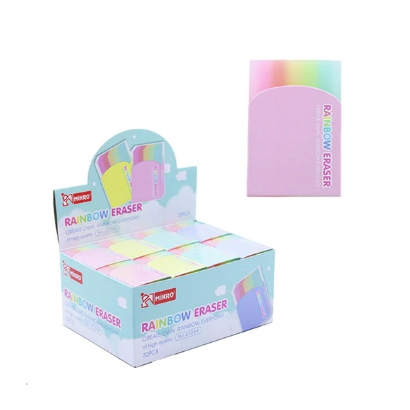 Mikro E2259  Rainbow Pvc Silgi 32'Li ürün görseli 1