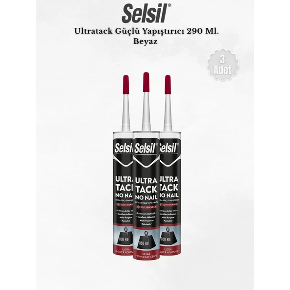 Selsil Ultratack Süper Güçlü Yapıştırıcı Beyaz 290 Ml. - 3 Adet ürün görseli 1