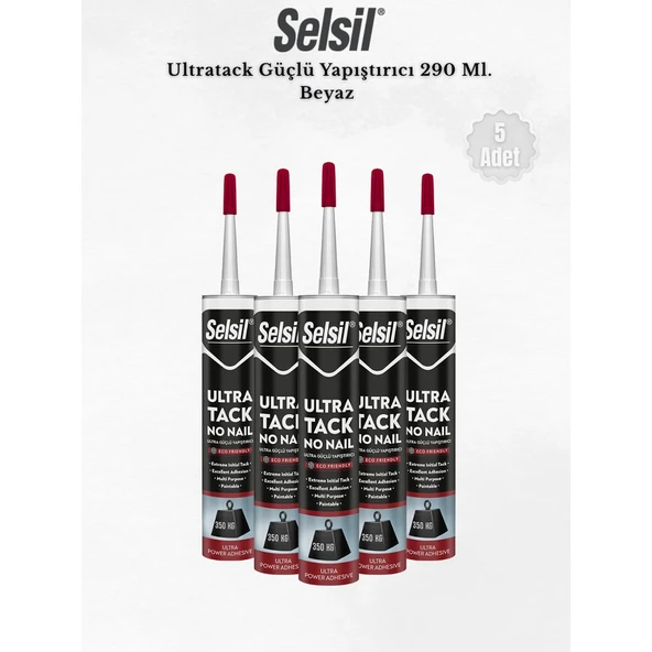 Selsil Ultratack Süper Güçlü Yapıştırıcı Beyaz 290 Ml. - 5 Adet ürün görseli 1