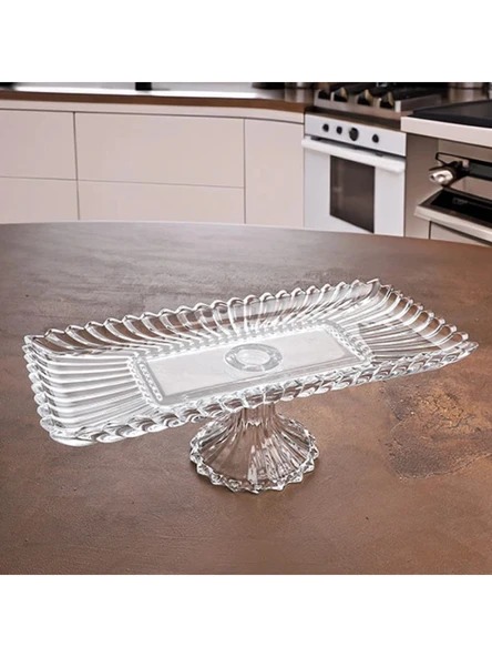 Kosova Ayaklı Dikdörtgen Cam Kristal Sunumluk 36x17x12 cm ürün görseli 1