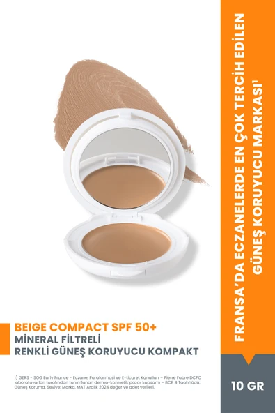 Avène Güneş Beige Compact Açık Renkli Fondöten SPF50 10 gr ürün görseli 1