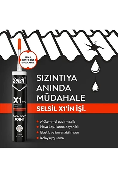 Selsil X1 Montaj Yapıştırıcısı Islak Zeminde Uygulanır Beyaz 290 Ml - 1 Adet ürün görseli 1