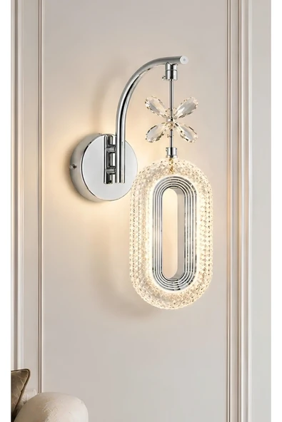 burenze Rachel Pilli Aplik Krom Kaplama Power Led Crystal ürün görseli 1