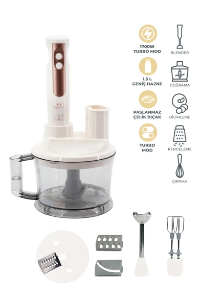 YH-1420 Mutfak Robotu – El Blenderı, Doğrayıcı, Rende ve Çırpıcı Seti ürün görseli 1