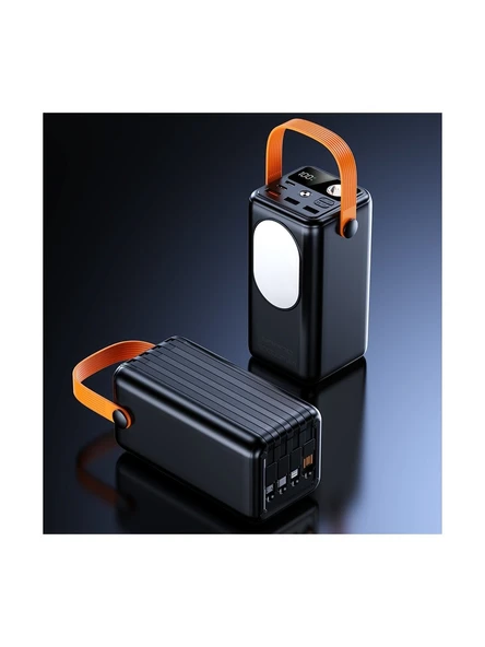 Cepini Cp-05 50.000mAh PD 22.5w Hızlı Şarj Destekli Powerbank - Dahili 4 Kablolu ve LED Aydınlatmalı - Siyah ürün görseli 1