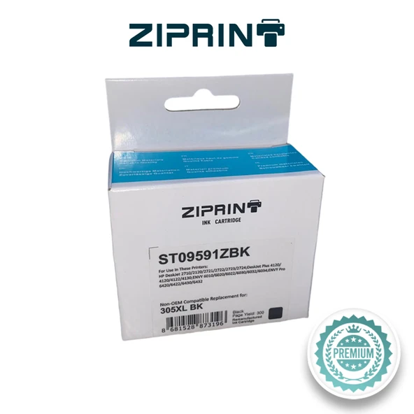 {Muadil Kartuş} HP (ZIPRINT) *305XL-3YM62AE* SİYAH ürün görseli 1