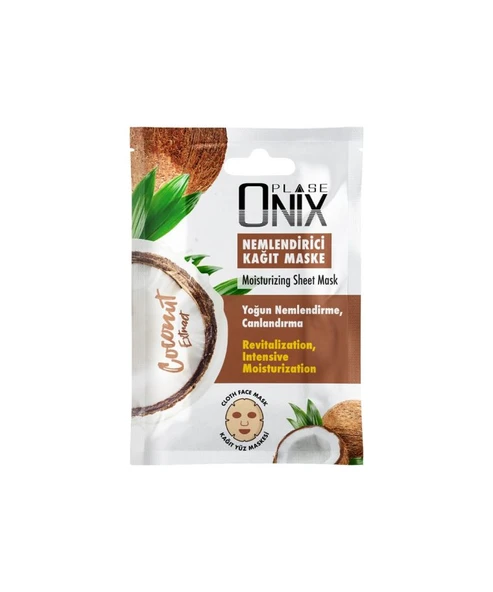 ONIX NEMLENDİRİCİ KAĞIT YÜZ MASKESİ 20 ML (COCONUT ürün görseli 1