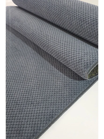 Kaymaz Tabanlı Kesme Kabartmalı Salon Koridor Mutfak Hali Antrasit Gri Yolluk Vzr 7004 Antrasit 80 x 100 ürün görseli 1