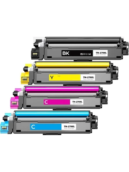 4 Renk Brother TN279XL CMYK Muadil Toner Seti MFC3768 HL L3228 3288 DCP3528 dcp 3568 ürün görseli 1