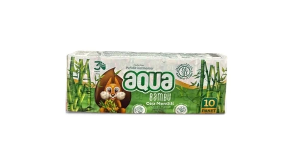 Aqua Bamboo Cep Mendili 3 Katlı 10'lu ürün görseli 1