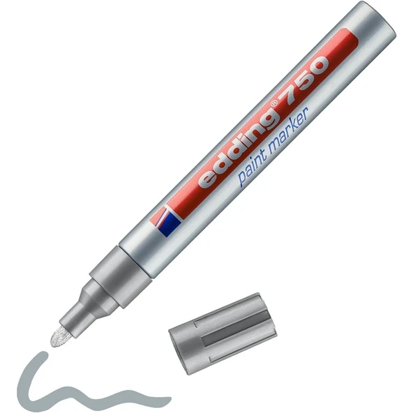 Edding 750 Markör Kalem Gümüş - Resim 4