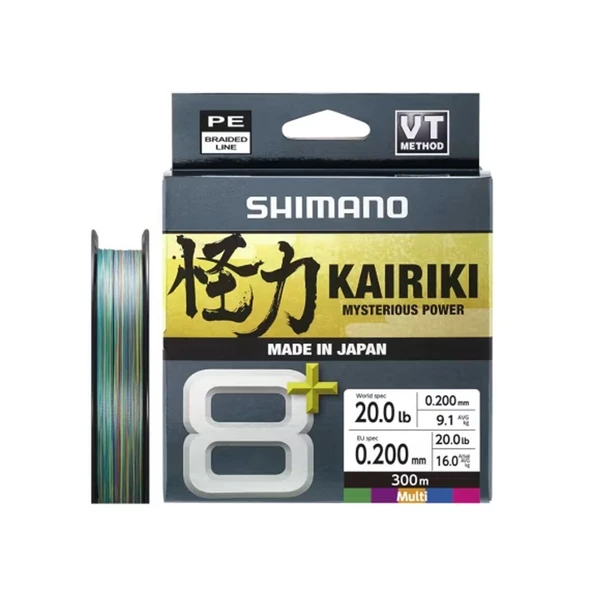 Shimano Örgü Misina Kairiki 8+ 300m 0.20mm 16.0kg Multi C. ürün görseli 1