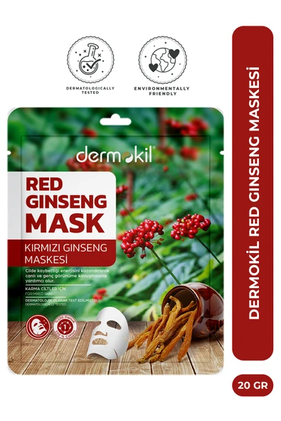 Dermokil Red Ginseng Mask Kırmızı Yüz Maskesi 20gr ürün görseli 1
