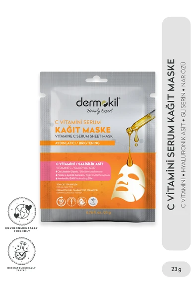 Dermokil Kağıt Maske C Vitamini / Salisilik Asit 2 ürün görseli 1
