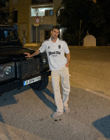 Premium Polo Yaka Boxy Erkek Tişört - Resim 3