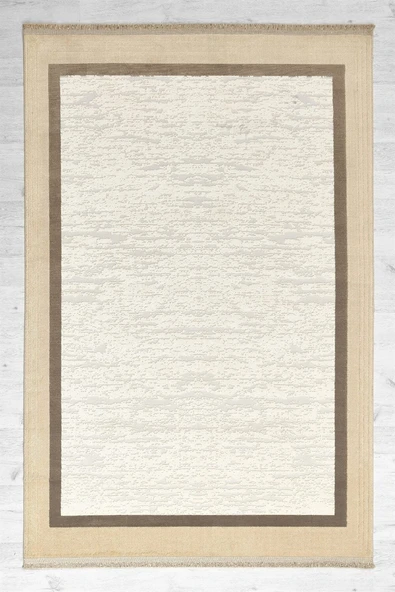 Vizon Renk Çerçeveli Tabanı Kaymaz Toz Toplamaz Makine Dokuma Halı 160 X 230 ürün görseli 1