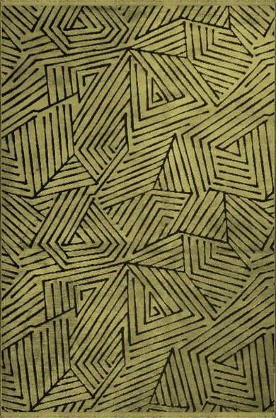 Vadi Şönil Haki Rengi Modern Makine Dokuma Halı-8034 60 X 100 ürün görseli 1