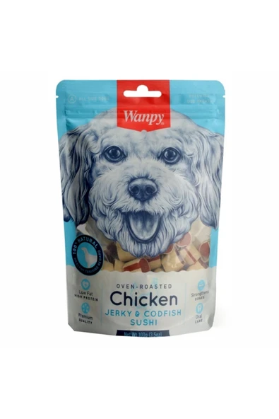 Wanpy Tavuklu&Morina Balıklı Sushi Köpek Ödül Maması 100 Gram ürün görseli 1