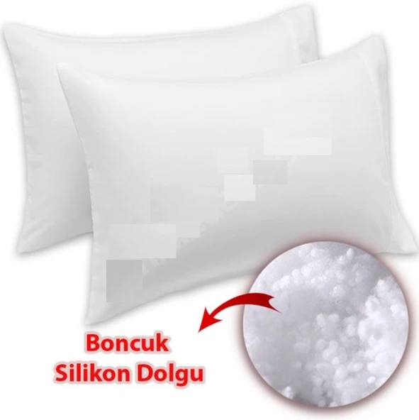 Otel Tipi Boncuk Silikonlu Yastık Akfil 63 Tel Dokuma %100 Pamuk 50x70 Cm ürün görseli 1