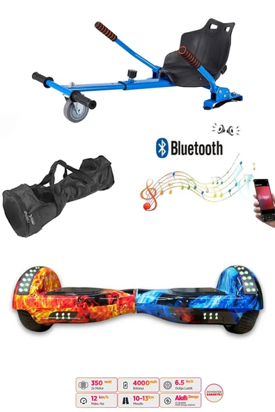 Citymate Elektrikli Kaykay Akıllı Denge Hoverboard + HoverKart + Çanta FULL LEDLİ EXTREM PAKET D10 ürün görseli 1