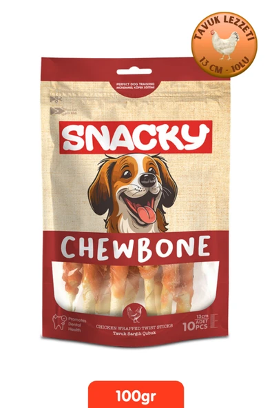 Snacky Tavuk Sargılı Çubuk Köpek Ödül 10'lu x 13cm 100g ürün görseli 1