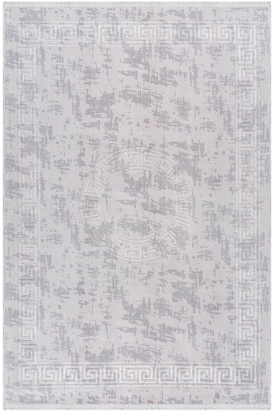 Silver Renkli Roma Desenli Kabartmalı Dokuma Taban Halı 160 X 230 ürün görseli 1