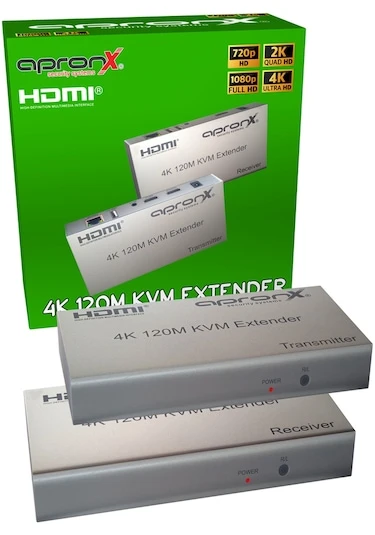 Apx-120M Cat5E-Cat6 120 Metre 4K Kvm Hdmi Extender ürün görseli 1