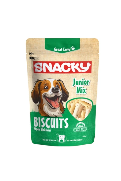 Snacky Junior Mix Fırınlanmış Köpek Bisküvisi 200 gr Köpek Ödülü ürün görseli 1