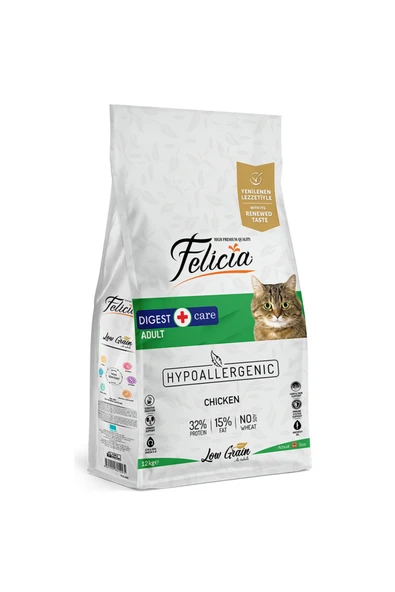 Felicia 12 Kg Yetişkin Tavuklu Az Tahıllı HypoAllergenic Kedi Maması ürün görseli 1
