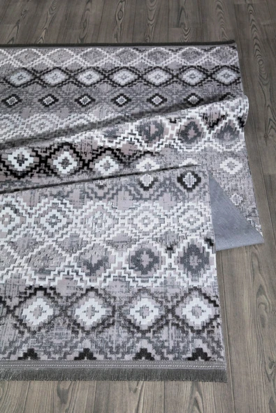 Stella Gri Renkli Parlak Yüzeyli  Dekoratif Halı 120 X 180 ürün görseli 1