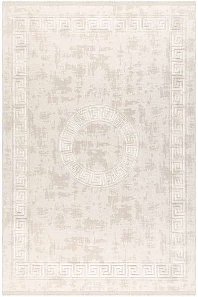 Fildişi Renkli Roma Desenli Kabartmalı Dokuma Taban Halı 160 X 230 ürün görseli 1