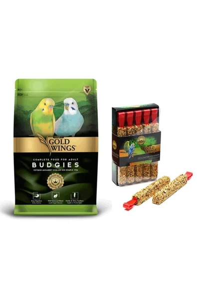 Gold Wings Premium Muhabbet Yemi 1 Kg + Muhabbet Krakeri Ballı Meyveli 10'lu ürün görseli 1