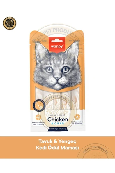 Wanpy Tavuk & Yengeç Kedi Krema Ödül Maması 5x14 gr ürün görseli 1
