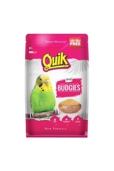 Quik Muhabbet Kuşu Yemi 500 gr %25 Bedava 400 100 gr ürün görseli 1