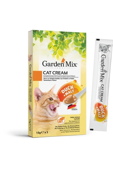 Gardenmix Garden Mix Ördekli Maltlı Krema Kedi Ödülü 15gr X 5 Adet (STT:01/2026) ürün görseli 1
