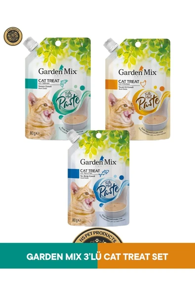 Garden Mix Cat Treat Tavuk & Ton Balık & Somon Ezmeli Kedi Ödül Maması Seti 3x80 gr ürün görseli 1