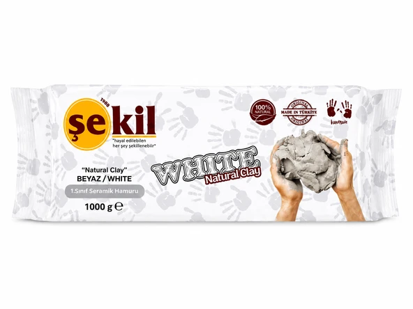 ŞEKİL SERAMİK HAMURU BEYAZ 1000 GR ürün görseli 1