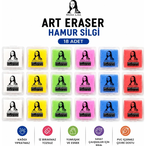 Hamur Silgi 18 Li Paket Çok Renkli ürün görseli 1