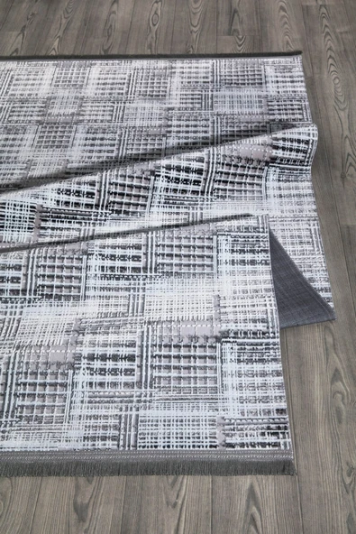 Stella Gri Renkli Parlak Yüzeyli  Dekoratif Halı 80 X 150 ürün görseli 1