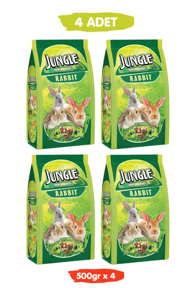 Jungle Özel Tahıllı Premium Vitaminli Tavşan Yemi 500GR X 4 ADET ürün görseli 1
