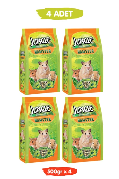Jungle Premium Zenginleştirilmiş Özel Tahıllı Vitaminli Hamster Yemi 500gr x 4 Adet ürün görseli 1