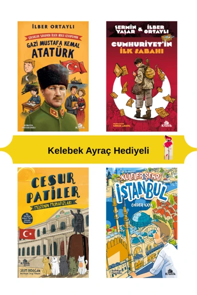 Çocuklar Soruyor İlber Hoca Cevaplıyor Gazi Mustafa Kemal Atatürk 4 Kitap Set Kelebek Ayraç ürün görseli 1